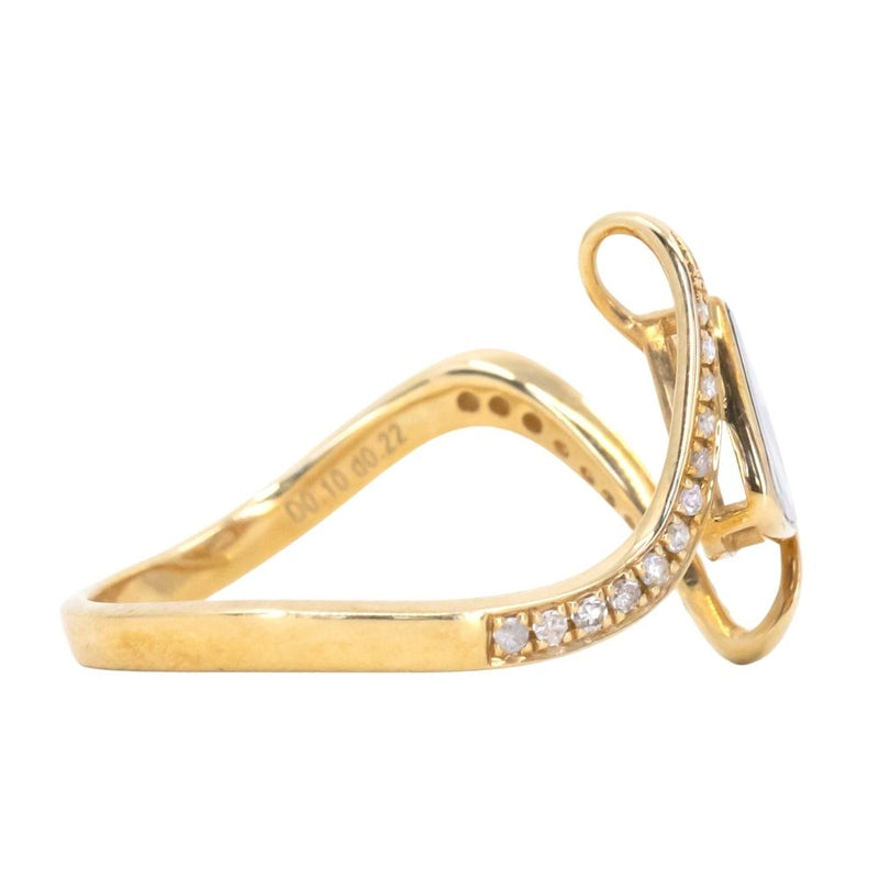Slice Rings Rustic Diamond Slice Ring in 18k Yellow Gold – Anueva Jewelry