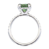 Double Claw Prong Solitaire with French Set Diamond Band, Stackable - Setting