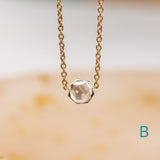 Bezel Set Diamond Slice Necklaces in 14k Yellow Gold