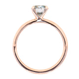 1.00ct Round Blue/Grey Moissanite 4 Prong Classic Solitaire in 14k Rose Gold