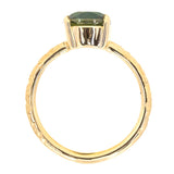 2.77ct Oval Silky Nigerian Sapphire Low Profile 4 Prong Evergreen Solitaire in 18k Yellow Gold