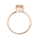 1.52ct Oval Champagne Diamond Scallop Cup Solitaire with French Set Diamonds in 18k Rose Gold