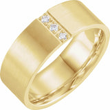 Round Diamond Ravine Band - 8mm Recycled Gold Wedding band with diamonds by Anueva Jewelry