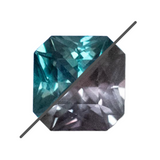 1.60CT COLOR CHANGE SQUARE RADIANT TANZANIAN SAPPHIRE, TEAL TO PURPLE GREY, 6.39X6.21MM, UNTREATED