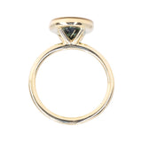 2.37ct Oval African Sapphire Chunky Bezel Stackable Solitaire in 18k Yellow Gold