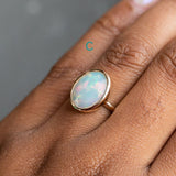 Bezel Set Rosecut Opal Rings in 14K Yellow Gold