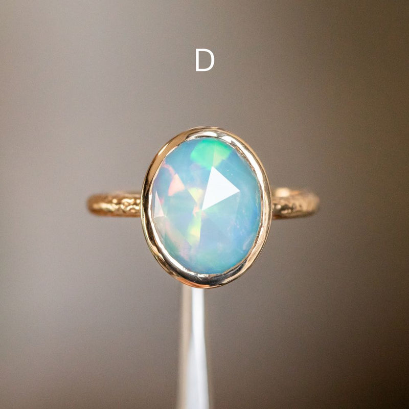 Bezel Set Rosecut Opal Rings in 14K Yellow Gold - Assorted Shapes