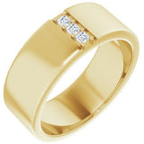 Asscher Cut Diamond Ravine Band - 8mm Recycled Gold Wedding band with diamonds by Anueva Jewelry