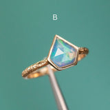 Bezel Set Rosecut Opal Rings in 14K Yellow Gold