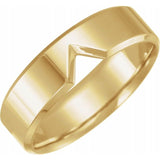 Inlet Wedding Band - Flat, Stackable 6mm Wedding Band in Recycled Gold