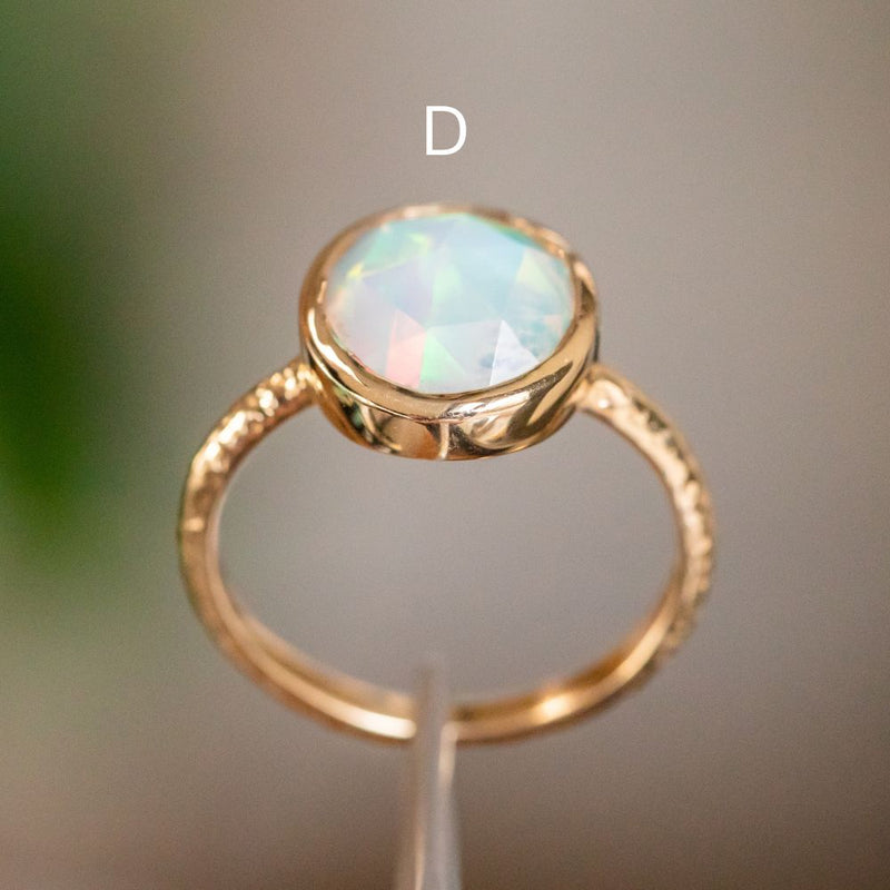 Bezel Set Rosecut Opal Rings in 14K Yellow Gold - Assorted Shapes