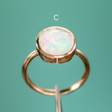 Bezel Set Rosecut Opal Rings in 14K Yellow Gold