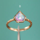 Bezel Set Rosecut Opal Rings in 14K Yellow Gold