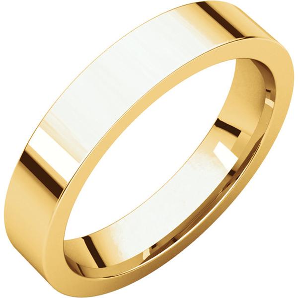 Flat Plain Men's Band 4mm - Wedding Band Recycled Gold - Gold Wedding band by Anueva Jewelry in yellow gold