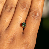 0.80CT CUSHION CUT MONTANA SAPPHIRE, PARTI SPRING GREEN WITH LIGHT BLUE, 5.31X3.56MM