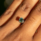 0.80CT CUSHION CUT MONTANA SAPPHIRE, PARTI SPRING GREEN WITH LIGHT BLUE, 5.31X3.56MM