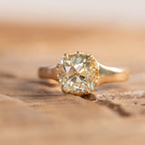 1.87ct Antique Old Mine Cut Diamond Low Profile 10-Prong Ring in 18K Rose Gold