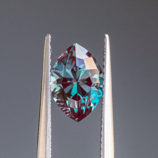 2.47CT LAB GROWN ALEXANDRITE, SPECIALITY MARQUISE CUT, COLOR SHIFTING TEAL TO PURPLE, 10.2X7.1MM