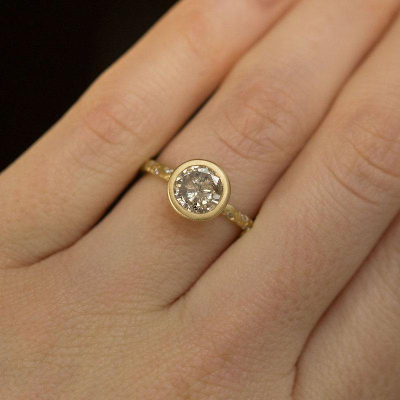 Engagement ring with big embedded zircon, zircon line in angular front part  | Jewellery Eshop EU