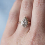 Final Payment - 1.43ct Silver Pear Diamond in rose gold halo setting by Anueva Jewelry