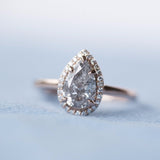 Final Payment - 1.43ct Silver Pear Diamond in rose gold halo setting by Anueva Jewelry