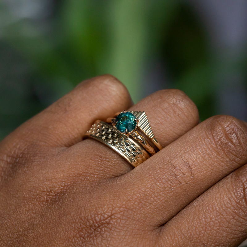 Aquatic Ring - 6mm Recycled Gold Wedding band by Anueva Jewelry