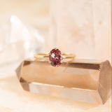 1.52ct Imperial Garnet Lotus Six Prong Solitaire in 14k Yellow Gold