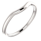 Contour Wedding Band - Women's Plain Curved Wedding Band in white gold