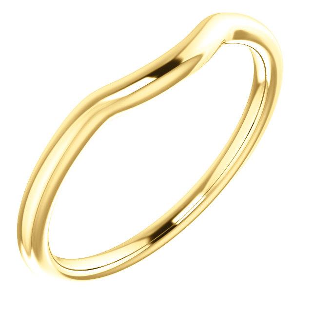 Contour Wedding Band - Women's Plain Curved Wedding Band in yellow gold