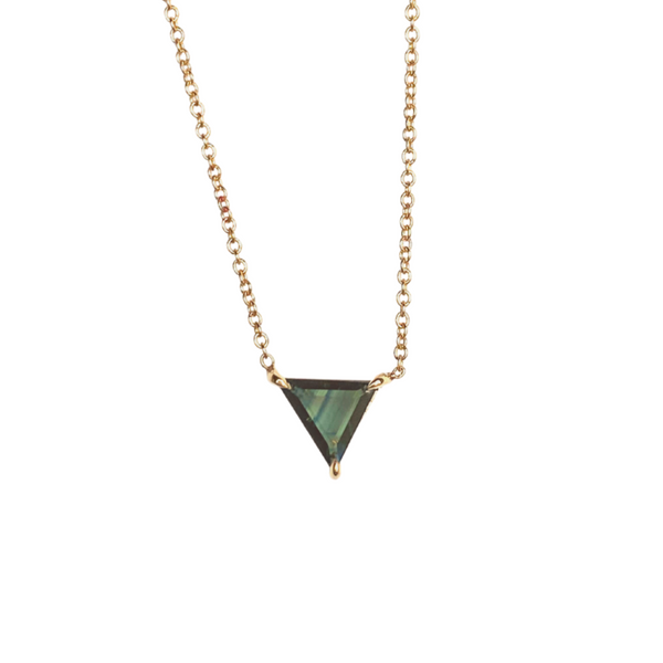 0.63ct Geo Sapphire Necklace in 14k Yellow Gold
