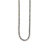 3ctw Blue Sapphire and Diamond "Collar" Tennis Necklace in 14k Yellow Gold