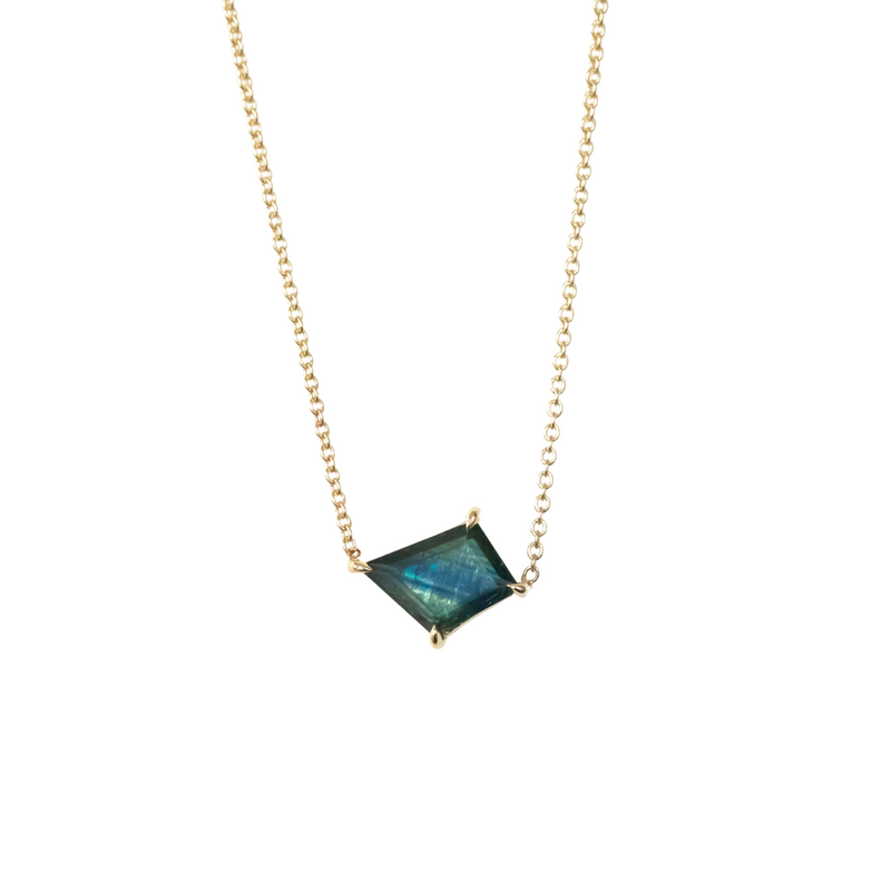 1.61ct Geo Sapphire Necklace in 14k Yellow Gold