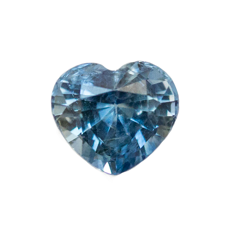 1.09CT HEART SHAPED MADAGASCAR SAPPHIRE, UNHEATED, MEDIUM BRIGHT BLUE WITH SOME INCLUSIONS 6.1 X 5.6 X 4.1MM