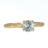 0.85ct Montana Sapphire Evergreen Solitaire Ring in 14k Yellow Gold by Anueva Jewelry