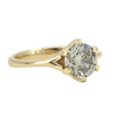 1.46ct Round Champagne Diamond Six Prong Split Shank Solitaire in 14k Yellow Gold