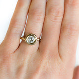1.03ct Crown Jubilee Antique Diamond Ring in Yellow Gold Bezel Evergreen by Anueva Jewelry
