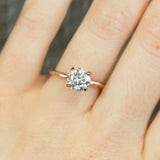 1.50ct Round GIA Grey Diamond Evergreen Solitaire Engagement Ring in 14k Rose