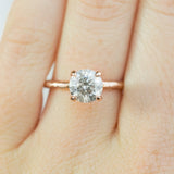 1.50ct Round GIA Grey Diamond Evergreen Solitaire Engagement Ring in 14k Rose