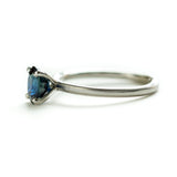 1.32ct Blue Oval Sri Lankan Sapphire Satin White Gold Ring by Anueva Jewelry
