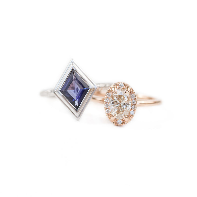Deposit- 1.01ct Oval Champagne Diamond in Halo 18k Rose Gold Setting- Payment 1/2 - Reserved for Z.W