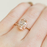 1.01ct Oval Champagne Diamond in Halo 18k Rose Gold Setting