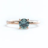 turquoise teal mermaid peacock montana sapphire recycled rose gold gemstone ring