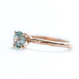 turquoise teal evergreen mermaid peacock montana sapphire recycled rose gold gemstone ring