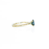 1.87ct Bright Blue Round Solitaire Unheated Sapphire Ring in 18k Yellow Gold