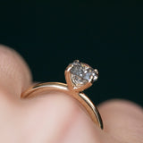 1.02ct Salt and Pepper Diamond Plain Solitaire in 14k Yellow Gold