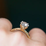 1.61ct Round Salt And Pepper Diamond Evergreen Solitaire in 18k Yellow Gold