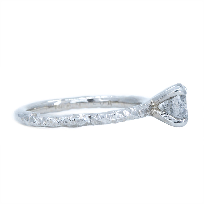 1.00ct Salt And Pepper Diamond Evergreen Solitaire in 14k White Gold
