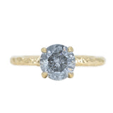 1.61ct Round Salt And Pepper Diamond Evergreen Solitaire in 18k Yellow Gold