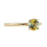 1.09ct Parti Montana Sapphire Evergreen Solitaire Ring in 14k Yellow Gold by Anueva Jewelry