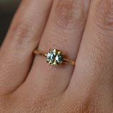 1.09ct Parti Montana Sapphire Evergreen Solitaire Ring in 14k Yellow Gold by Anueva Jewelry